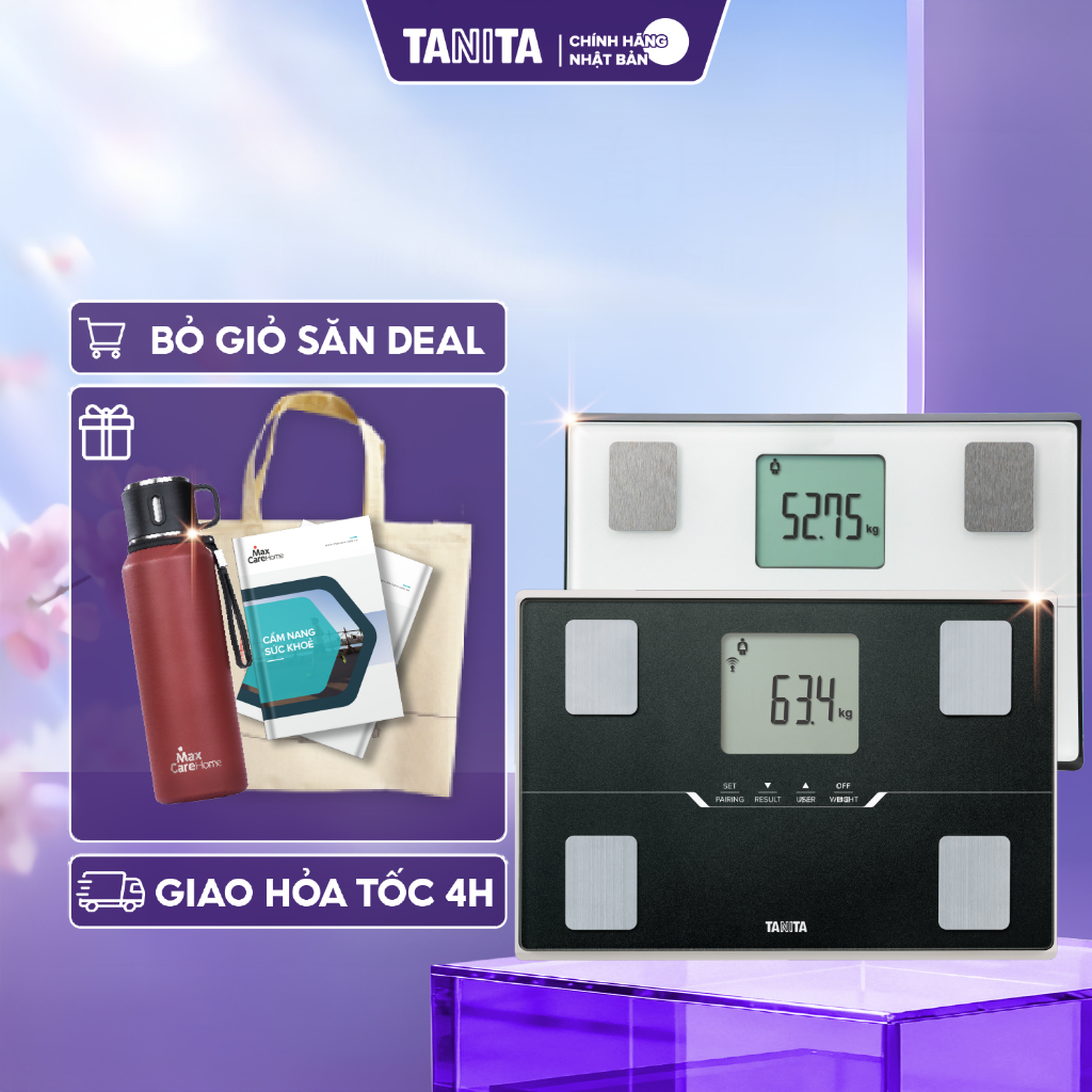 Cân điện tử sức khỏe kết nối điện thoại, phân tích 10 chỉ số cơ thể Tanita BC402 Nhật Bản chính hãng