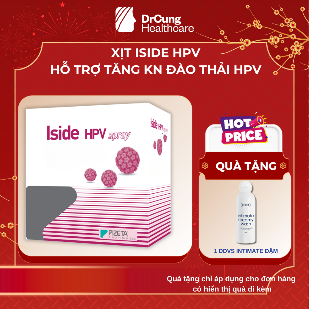 Gel Xịt Iside HPV - Phòng Ngừa Và Hỗ Trợ Các Tổn Thương Do HPV Gây Ra (1 Bình Xịt và 14 Vòi Xịt)