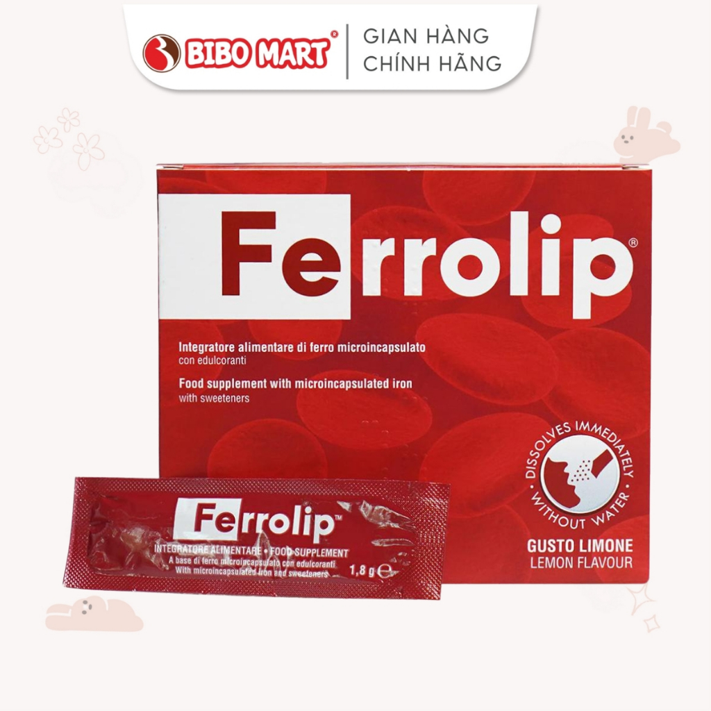 Sắt Bầu Ferrolip Sắt Sinh Học Bổ Sung Sắt Cho Mẹ Bầu Sau Sinh Và Người Thiếu Máu Sắt Hộp 20 Gói