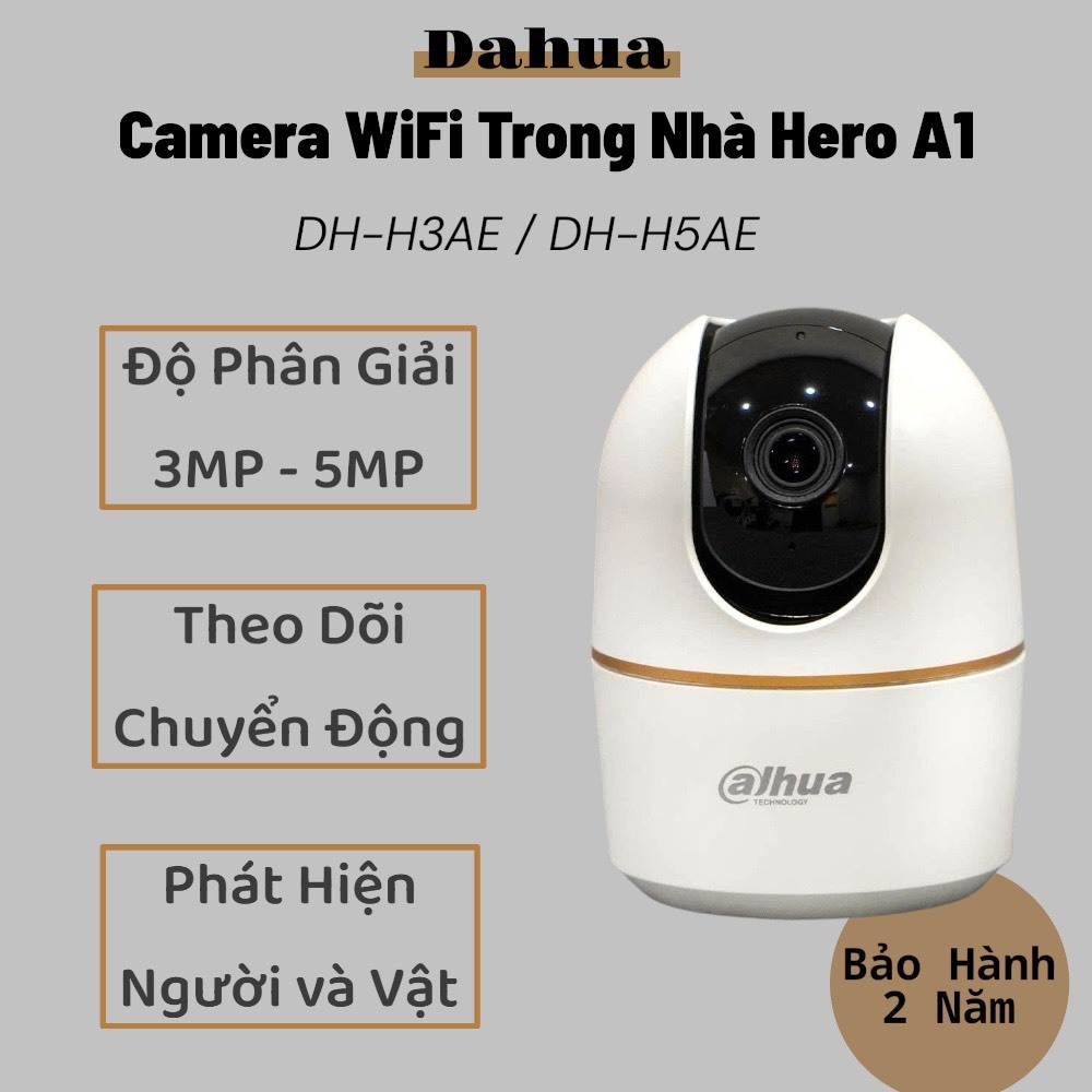 Camera Wifi Trong Nhà Dahua Hero A1 H3AE 3MP/H5AE 5MP Theo Dõi Chuyển Động, Xoay 360.