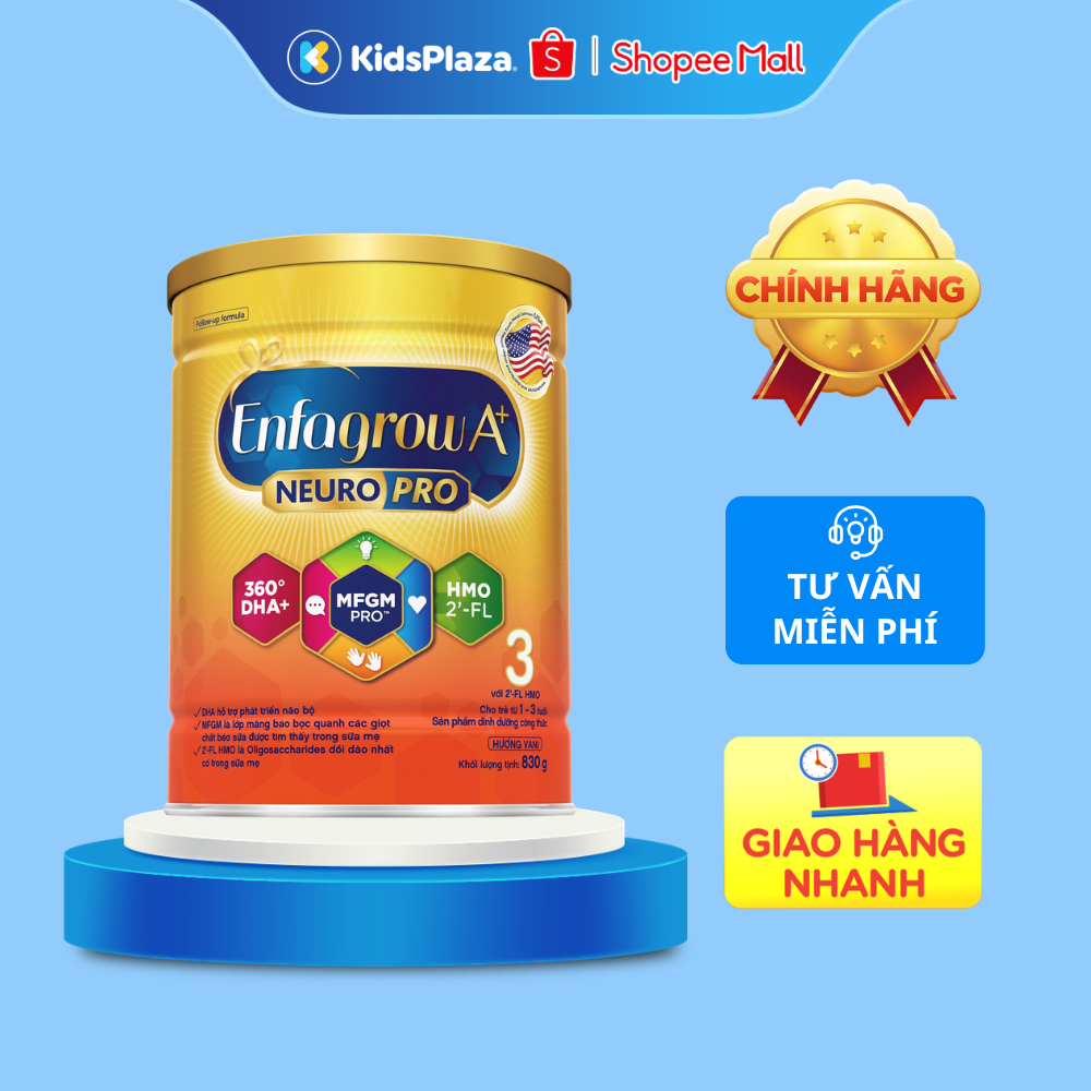 Sữa Enfagrow A+ NeuroPro 3 830g 2Flex cho bé từ 1-3 tuổi - New