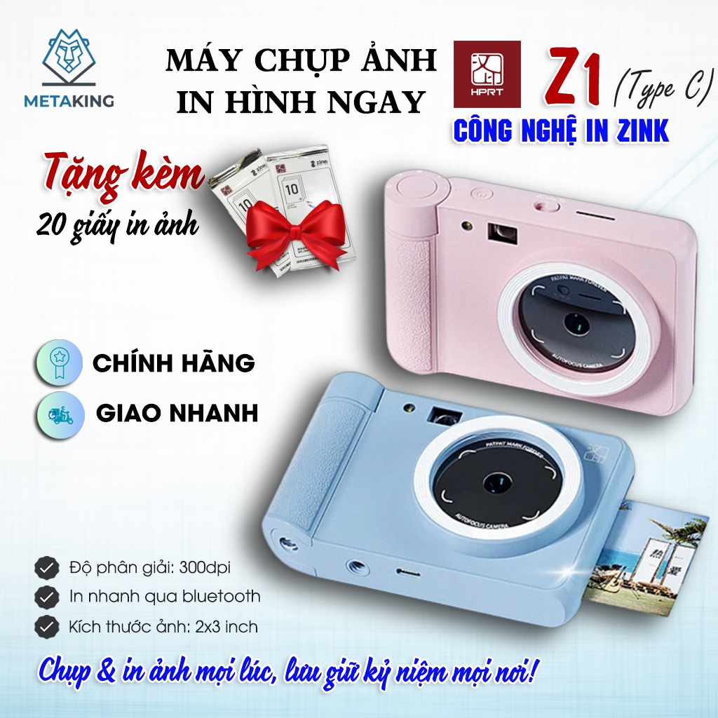 Máy Chụp Ảnh In Hình Ngay HPRT Z1 - 300 DPI - In Ảnh Nhanh Từ Điện Thoại Qua KN Bluetooth - Hỏa Tốc 