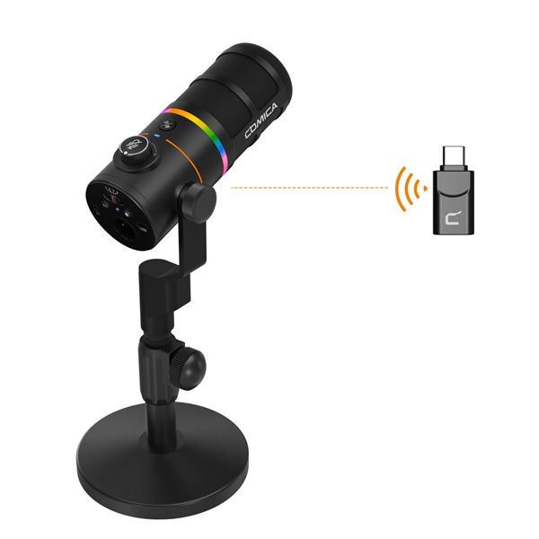 COMICA EJOY D10 PRO - Mic Thu Âm Không Dây - Hiệu Ứng Đèn Micrô RGB - Hàng Chính Hãng