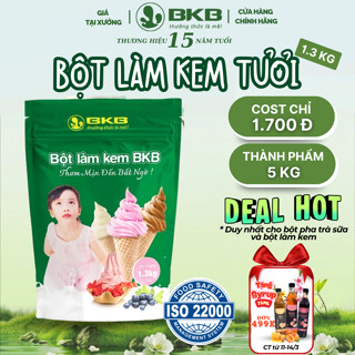 Bột làm kem tươi BKB 1,3kg - Hương Vị, Màu Sắc Tự Nhiên, Hấp dẫn, , Đa Dạng Các Vị Vani,Socola,dâu..