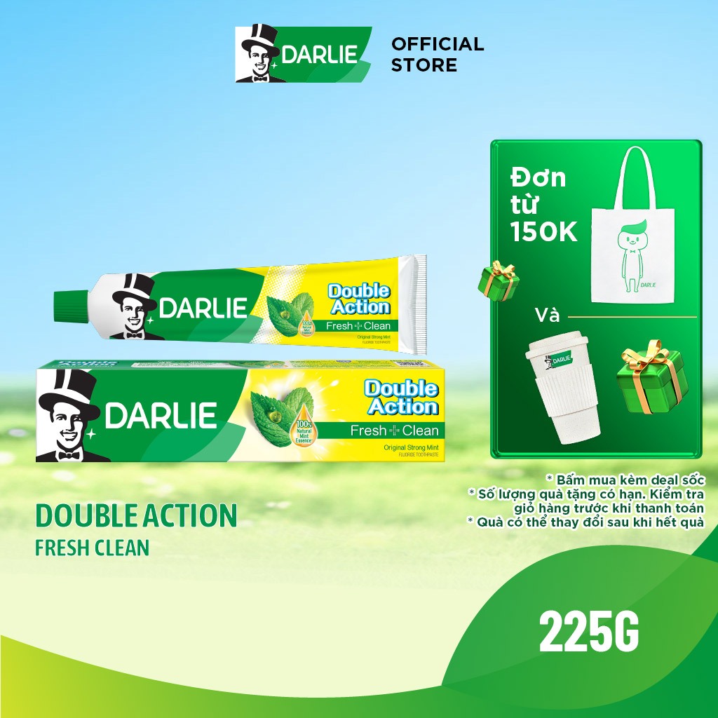 Bộ 4 Kem Đánh Răng Darlie Gấp Đôi Bạc Hà Double Action Fresh Clean 225g