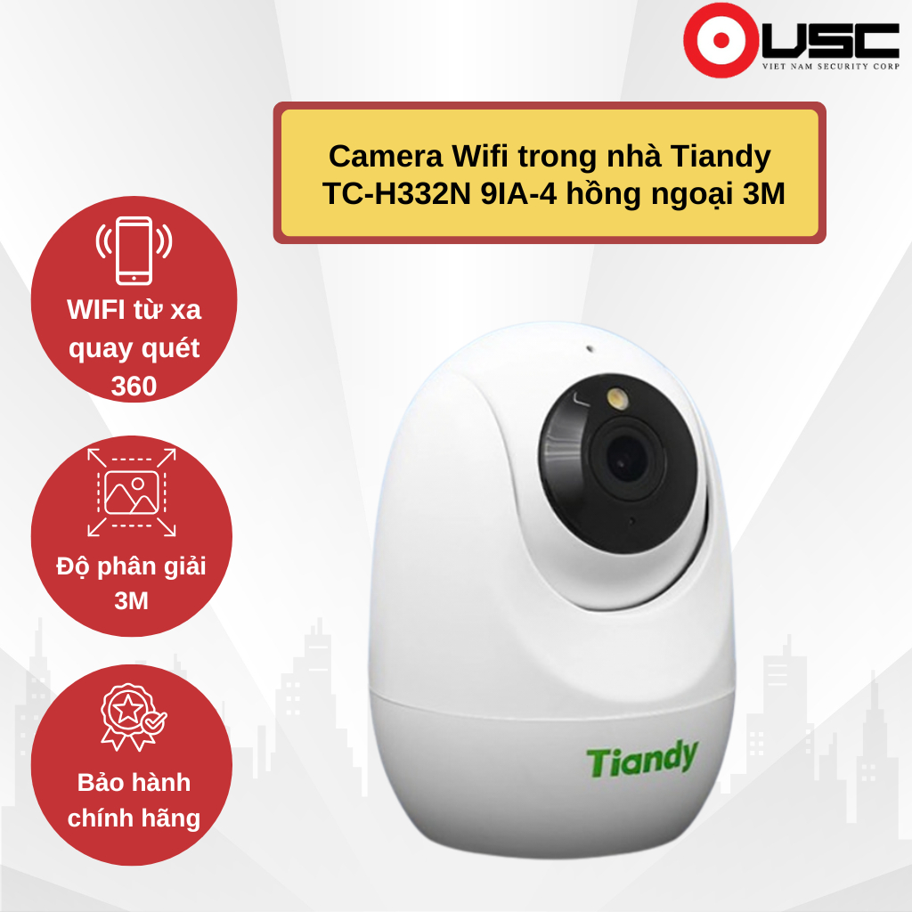 CAMERA WIFI TIANDY TC-H332N Spec: I2W/WIFI/4mm/V4.1