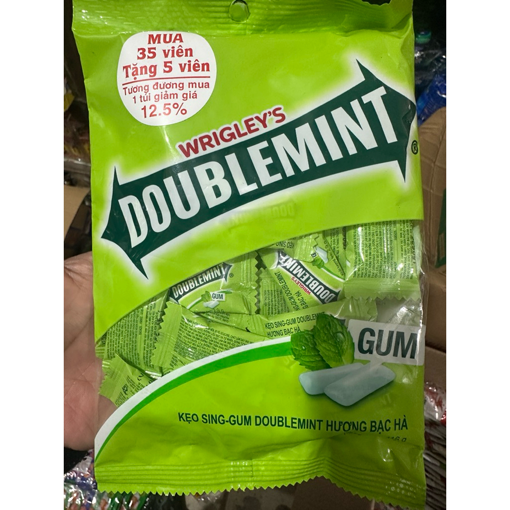 Giá Sỉ - Kẹo gum bạc hà doublemint, kẹo sing-gum hương bạc hà doublemint ( gói 116g/40 viên )
