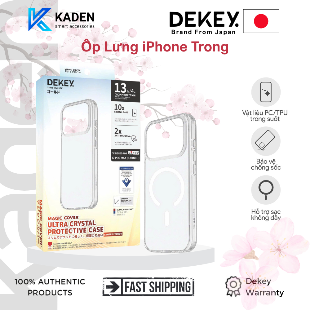 [iPhone14-17][Chính Hãng] Ốp Lưng  iPhone 17 Series Dekey Magic Cover Ultra Crystal Case