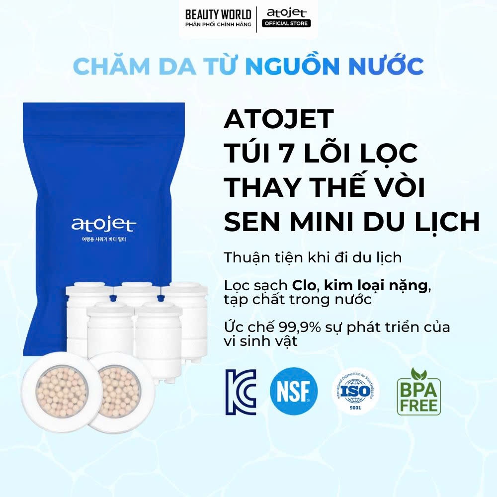 Túi 7 Lõi Lọc Thay Thế Vòi Sen Mini Du Lịch Atojet