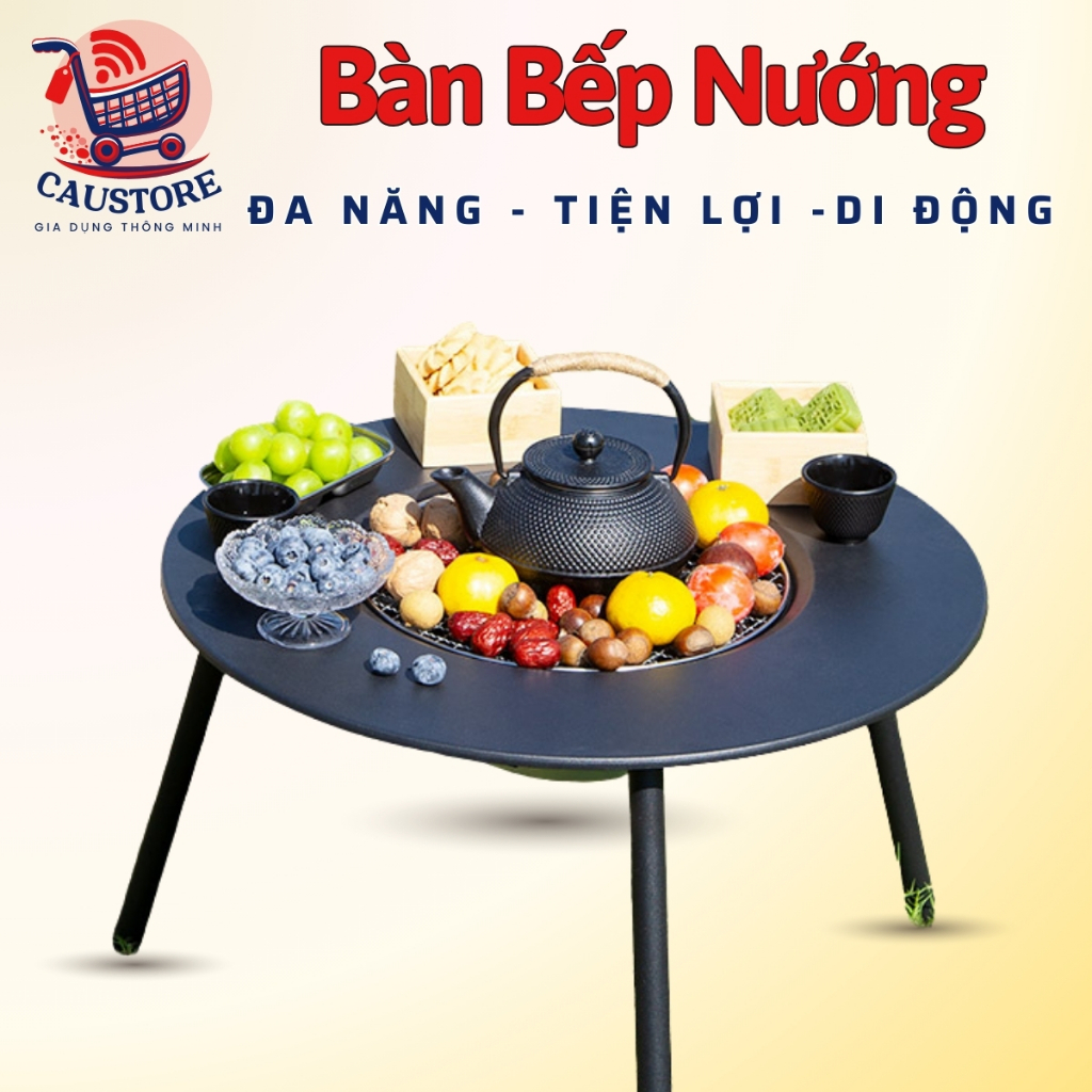 Bàn Bếp Nướng Dã Ngoại 2in1 Đa Năng - Bàn Nướng Than Hoa Để Sân Vườn Mang Đi Dã Ngoại Siêu Tiện Lợi