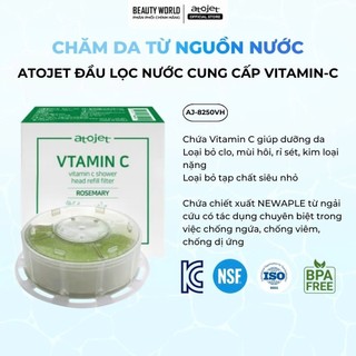 Đầu Lọc Vitamin C Vòi Sen Lọc Nước Atojet Lọc Clo Khử Mùi Hỗ Trợ Bảo Vệ Da Tóc Cho Vòi Sen Jennie