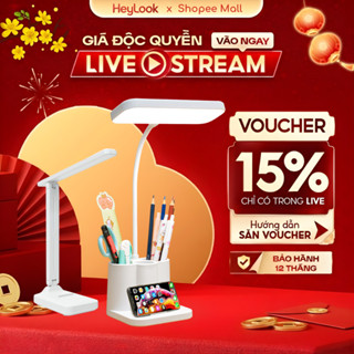 Đèn Học Để Bàn Tích Điện 3 Chế Độ Ánh Sáng Cao Cấp Xoay 360 Độ Kèm Hộp Đựng Bút Bảo Vệ Mắt