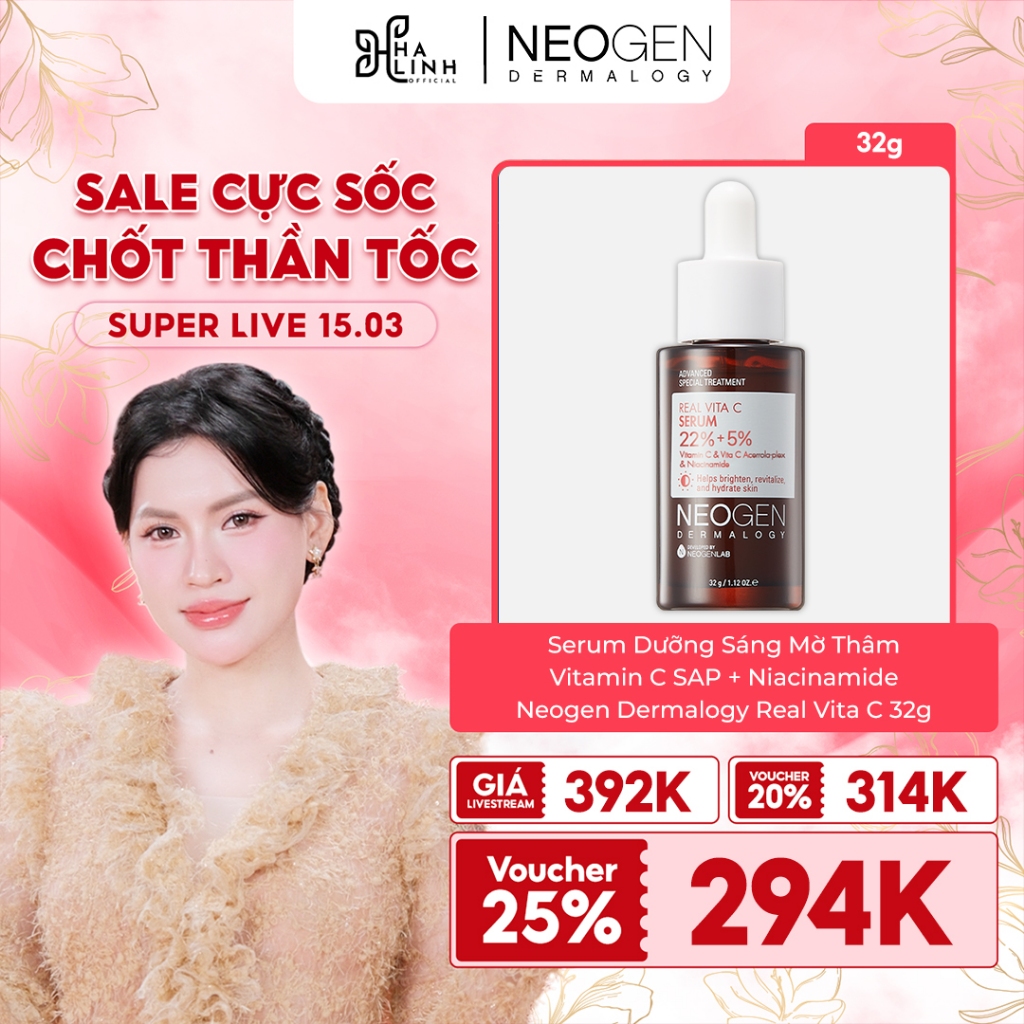 [VHL x NEOGEN] Serum Mờ Thâm Dưỡng Sáng Vitamin C SAP + Niacinamide Neogen Dermalogy Real Vita C 32g