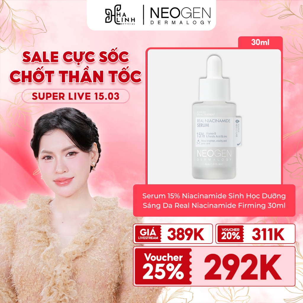 [VHL x NEOGEN] Serum Niacinamide Kiềm Dầu Giảm Mụn Dưỡng Sáng Da Neogen Dermalogy Real Niacinamide F