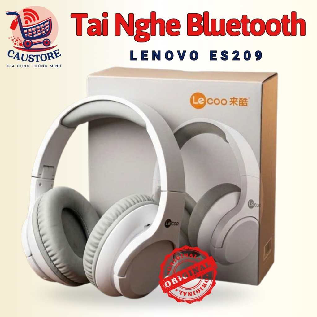 Tai Nghe Chụp Tai Bluetooth Lenovo ES209 Có Mic Đàm Thoại, Pin Lâu, Gập Gọn, Kết Nối Jack 3.5