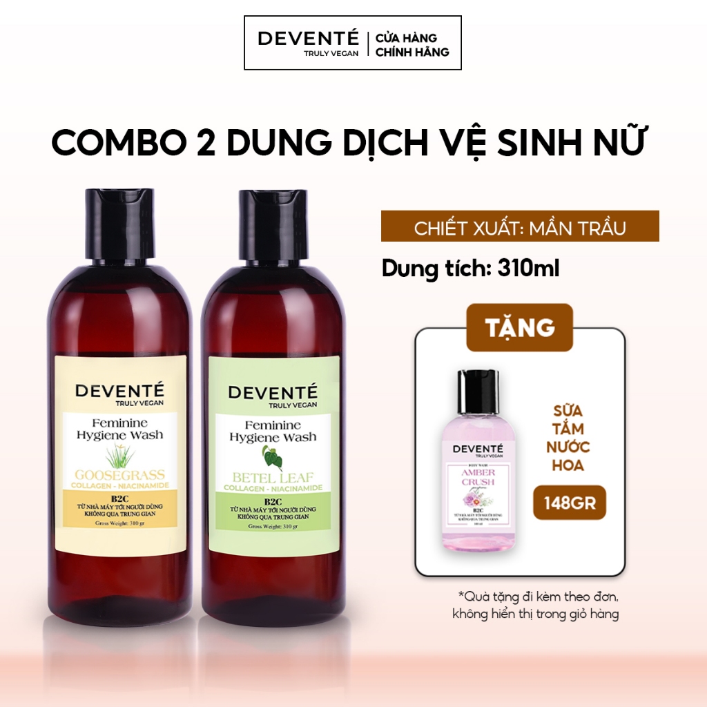 [MUA 2 GIẢM 50%] Dung Dịch Vệ Sinh Phụ Nữ Collagen DEVENTE Chiết Xuất Thảo Dược Thiên Nhiên 310g