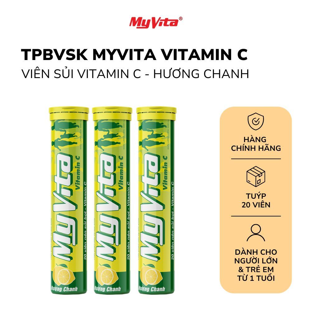 [DATE MỚI 2028] Viên sủi TPBVSK MyVita Vitamin C - hương chanh bổ sung vitamin C, hỗ trợ tăng sức đề
