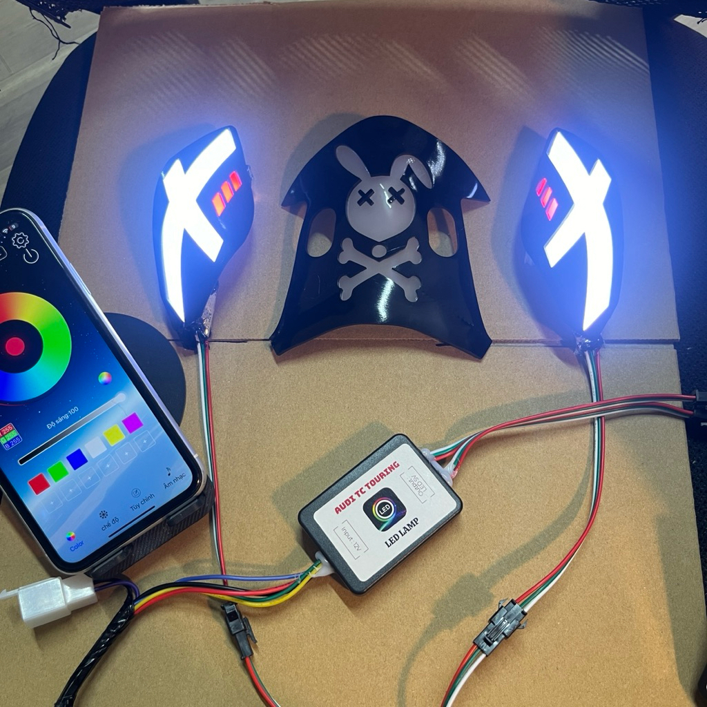 Bộ Mica Audi Wave Thỏ Bunny X đã vào led chỉnh app kèm mạch audi V2.0 TC Touring chuyên độ audi wave