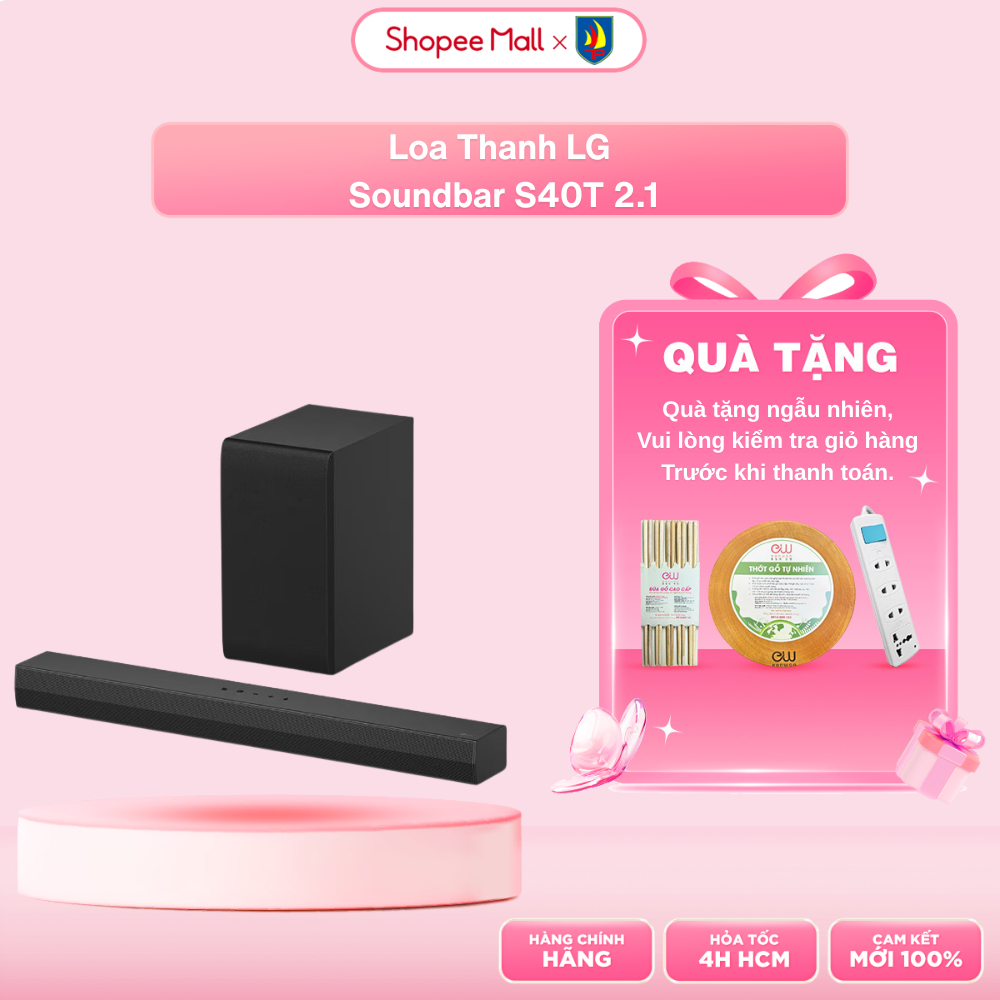 Loa Thanh LG Soundbar S40T 2.1 300W | S40T.DVNMLLK | Dolby Audio, AI Sound Pro - Bảo Hành 12 Tháng