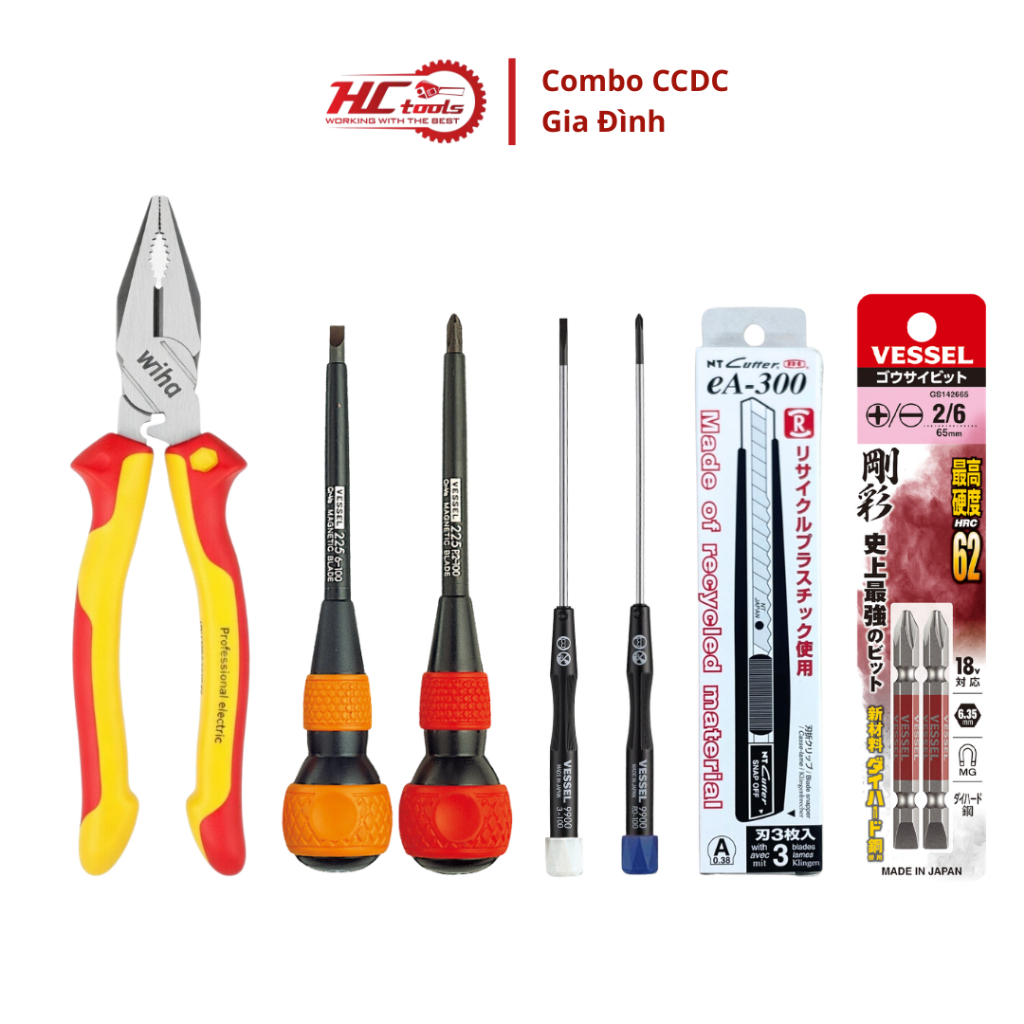 [COMBO HC0126] Bộ Đồ Sửa Chữa Gìa Đình Cao Cấp 7 Chi Tiết - HCTools VN