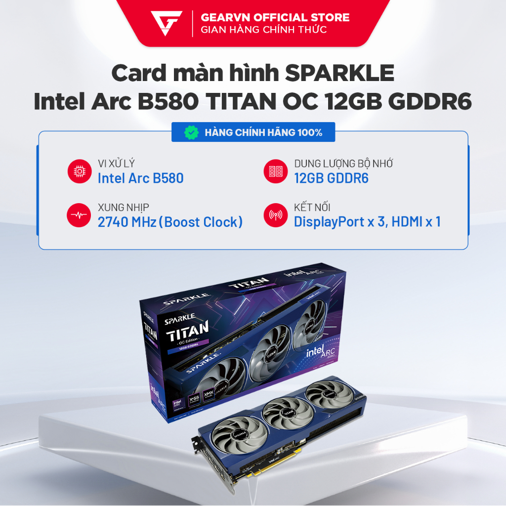 Card màn hình SPARKLE Intel Arc B580 TITAN OC 12GB GDDR6