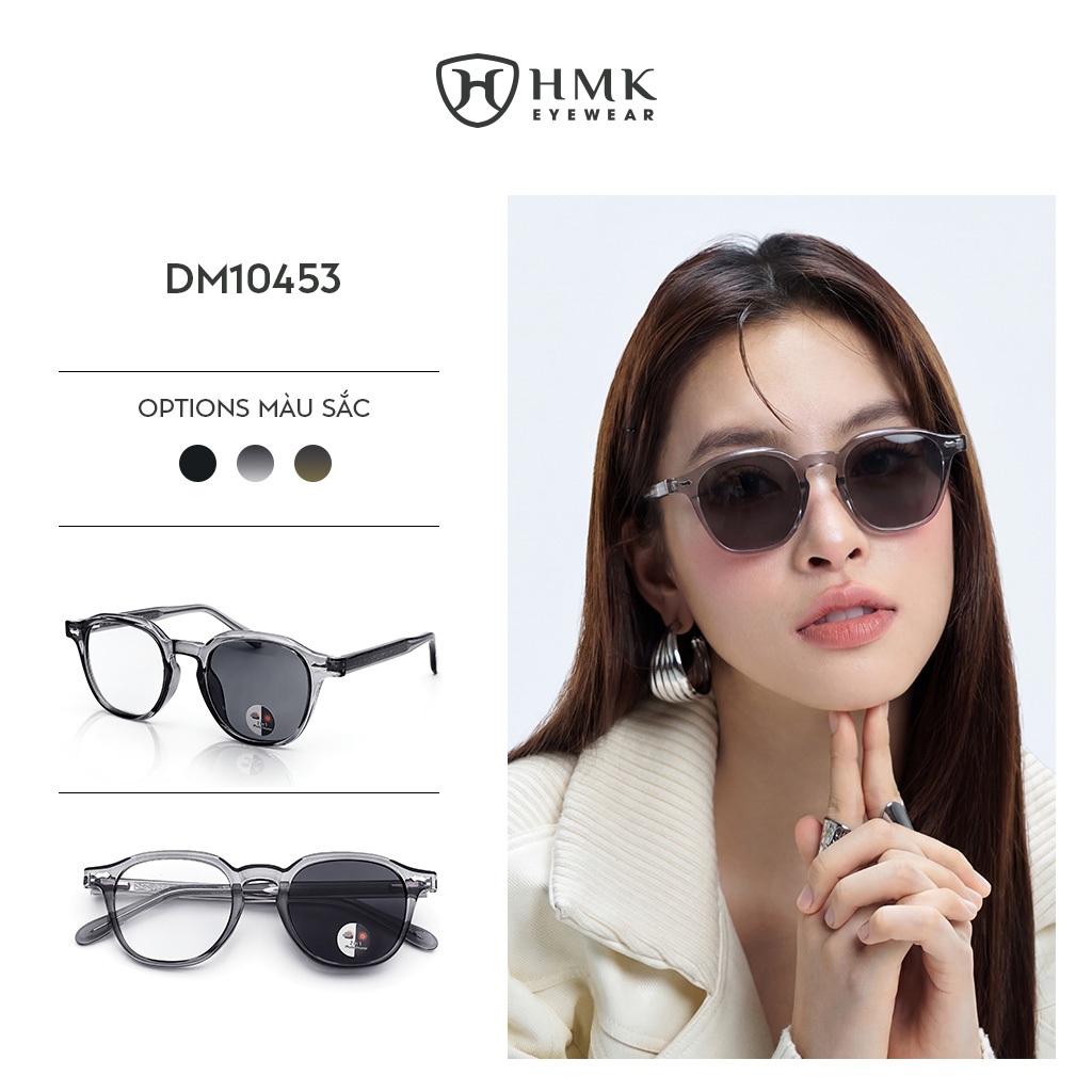 Kính Đổi Màu Chống Nắng HMK Eyewear Dáng Bầu Tròn Thời Trang Size Nhỏ Tiện Lợi Chống UV - DM10453