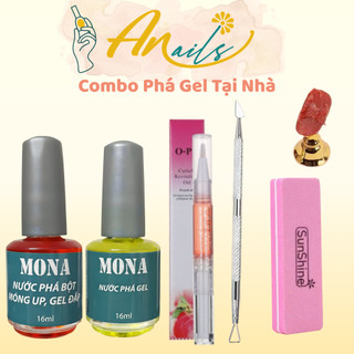 COMBO PHÁ GEL TẠI NHÀ - Phá gel, phá móng Mona, dụng cụ phá gel phá móng