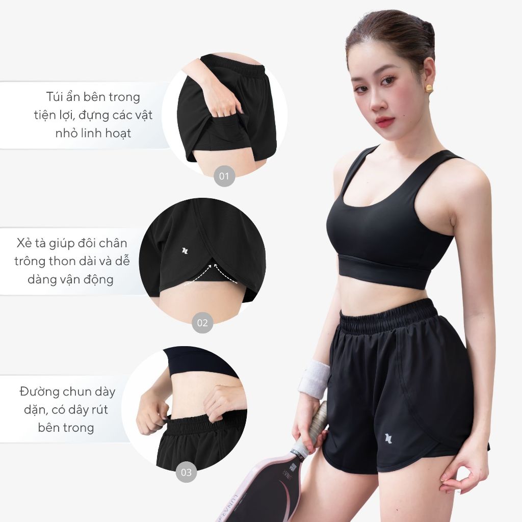 Quần Short Đùi Thể Thao 2 Lớp Nữ Reeta Co Giãn 4 Chiều Tập Gym - Yoga - Chạy bộ - Aerobic Nhiều Màu Có BigSize - A004 | BigBuy360 - bigbuy360.vn