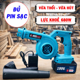 [ BỘ ĐẦY ĐỦ ] Máy Hút Thổi Bụi Đa Năng Boshun, Công Suất 680W, Đủ Pin Sạc Và Phụ Kiện