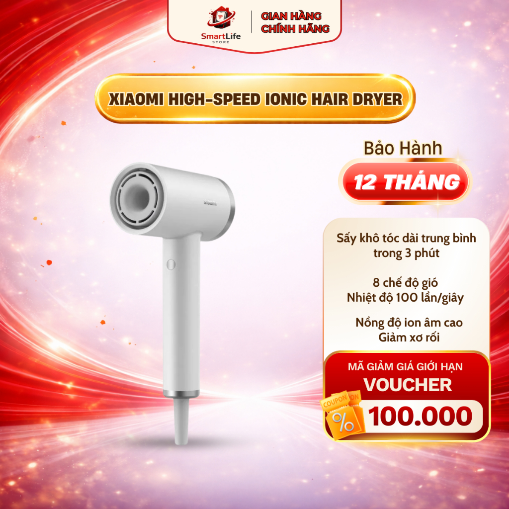 Máy sấy tóc Xiaomi High-speed Iconic Hair Dryer EU hàng Quốc Tế chính hãng