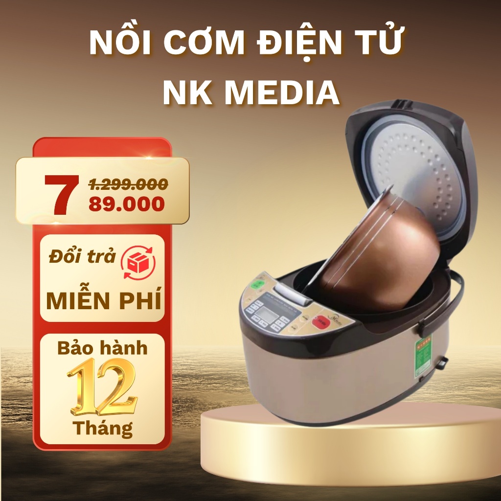 Nồi cơm điện tử NK Media 1870 dung tích 1.8L, nồi cơm kỹ thuật số gia đình chế độ hẹn giờ thông minh