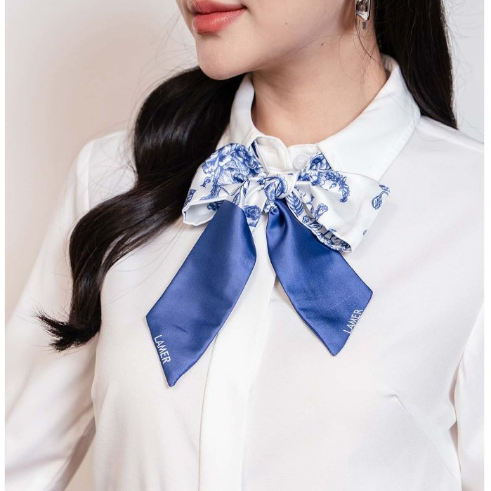 Khăn Lụa Dài LAMER In Họa Tiết Phối Cùng Áo Sơ Mi L6AO23Q001