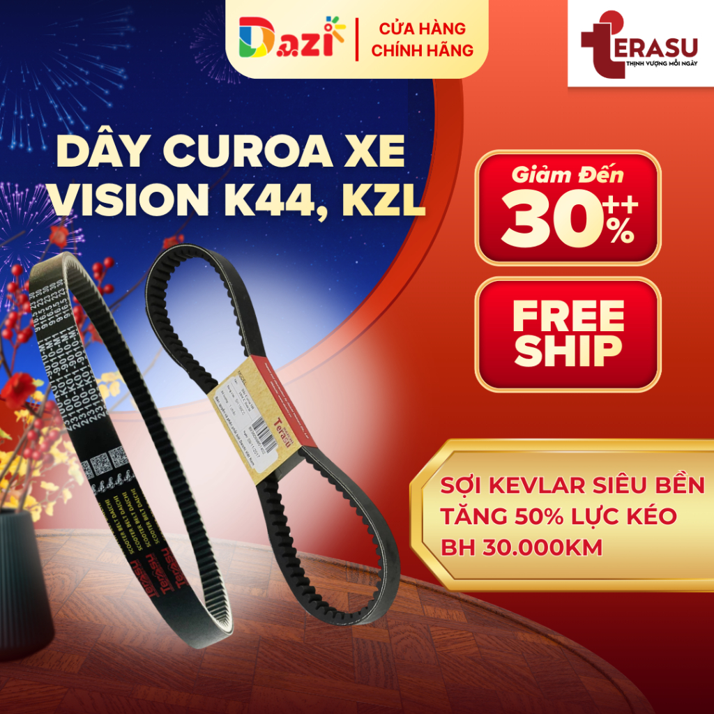 Dây Curoa Vision, Dây Curoa Xe Vision K44 KZL Sợi Kevlar Siêu Bền - Chính Hãng Terasu (BH 30.000km)