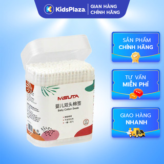 Tăm bông Misuta đầu xoăn và dệt 200 que - chính hãng KidsPlaza