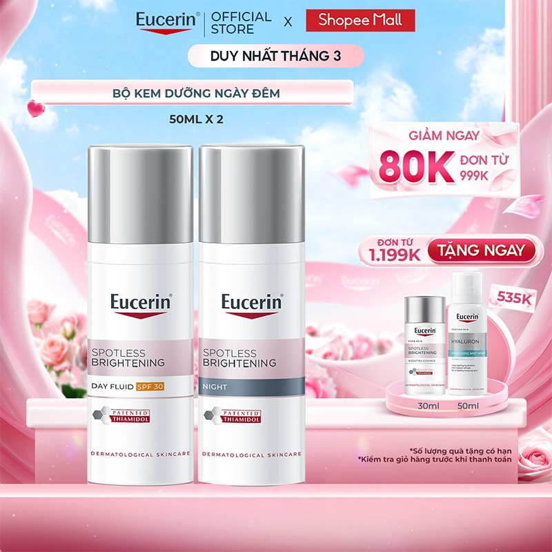 Bộ kem dưỡng ban ngày Eucerin Spotless Brightening SPF30 50ml & ban đêm Eucerin Spotless Brightening