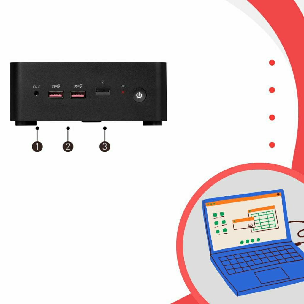 Bộ máy tính bàn Barebone NUC MSI Cubi NUC 1M 3 100U/ 8GB DDR5/ 256GB SSD/ Intel Graphics/ Win11 Home