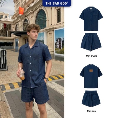 [NEW ARRIVALS 2026] Set Bộ The Bad God Denimchill Chất Bò Giấy Thoáng Mát Phối Tag Da Cá Tính