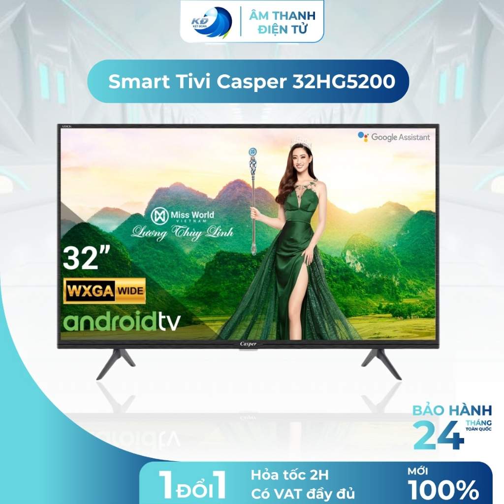 Smart Tivi Casper 32 Inch HD Android TV 32HG5200 Có Google Assistant Chính Hãng Bảo Hành 24 Tháng