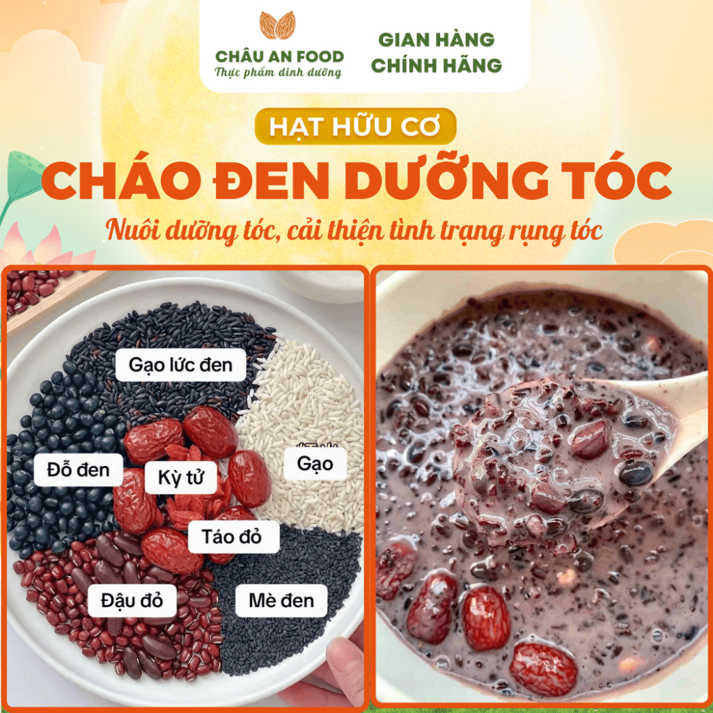 Cháo Đen Thất Vị Dưỡng Tóc, Cháo Ngũ Cốc Tam Hắc Cổ Truyền Nuôi Dưỡng Tóc Từ Bên Trong, Cải Thiện Tình Trạng Rụng Tóc