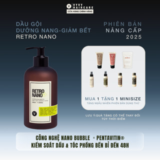 [Da đầu bết dầu] Dầu gội thảo dược Retro Nano ngăn bết tóc tơi phồng giảm rụng tóc vyvyhaircare V 350ml