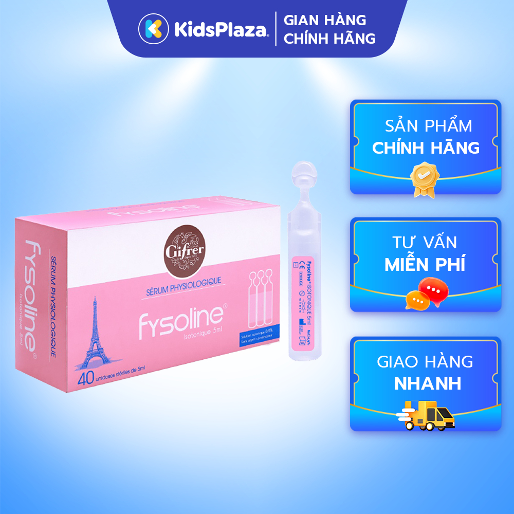 Nước muối sinh lý Fysoline (Ống 5ml), vệ sinh mắt, mũi hàng ngày cho bé - Chính hãng KidsPlaza