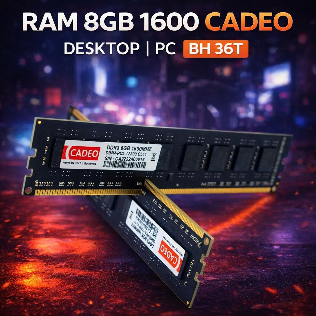 Ram PC Desktop 8GB 1600 Mhz DDR3 CADEO - new Full Vat bảo hành 36 tháng - 8G D3 không kén main
