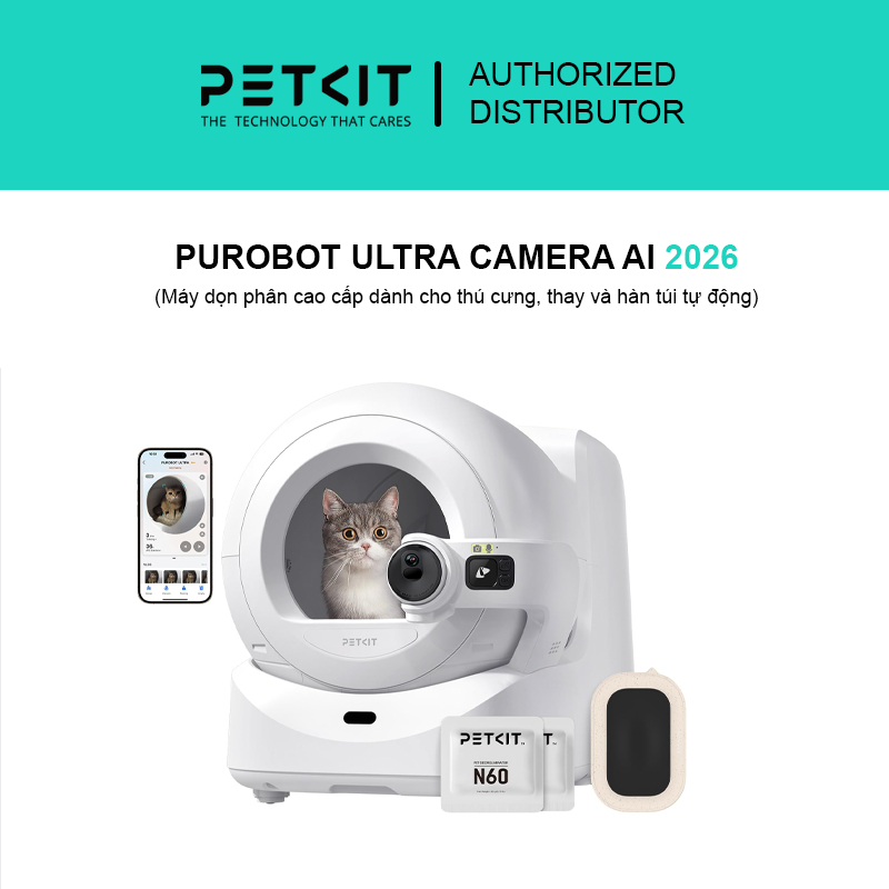 Máy vệ sinh tự động Petkit Purobot Ultra With Camera AI 2026