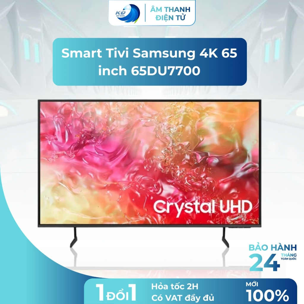 Smart Tivi Samsung 65 Inch 65DU7700 4K Crystal UHD Hình Ảnh Sắc Nét Màu Sống Động Phù Hợp Phòng Khác