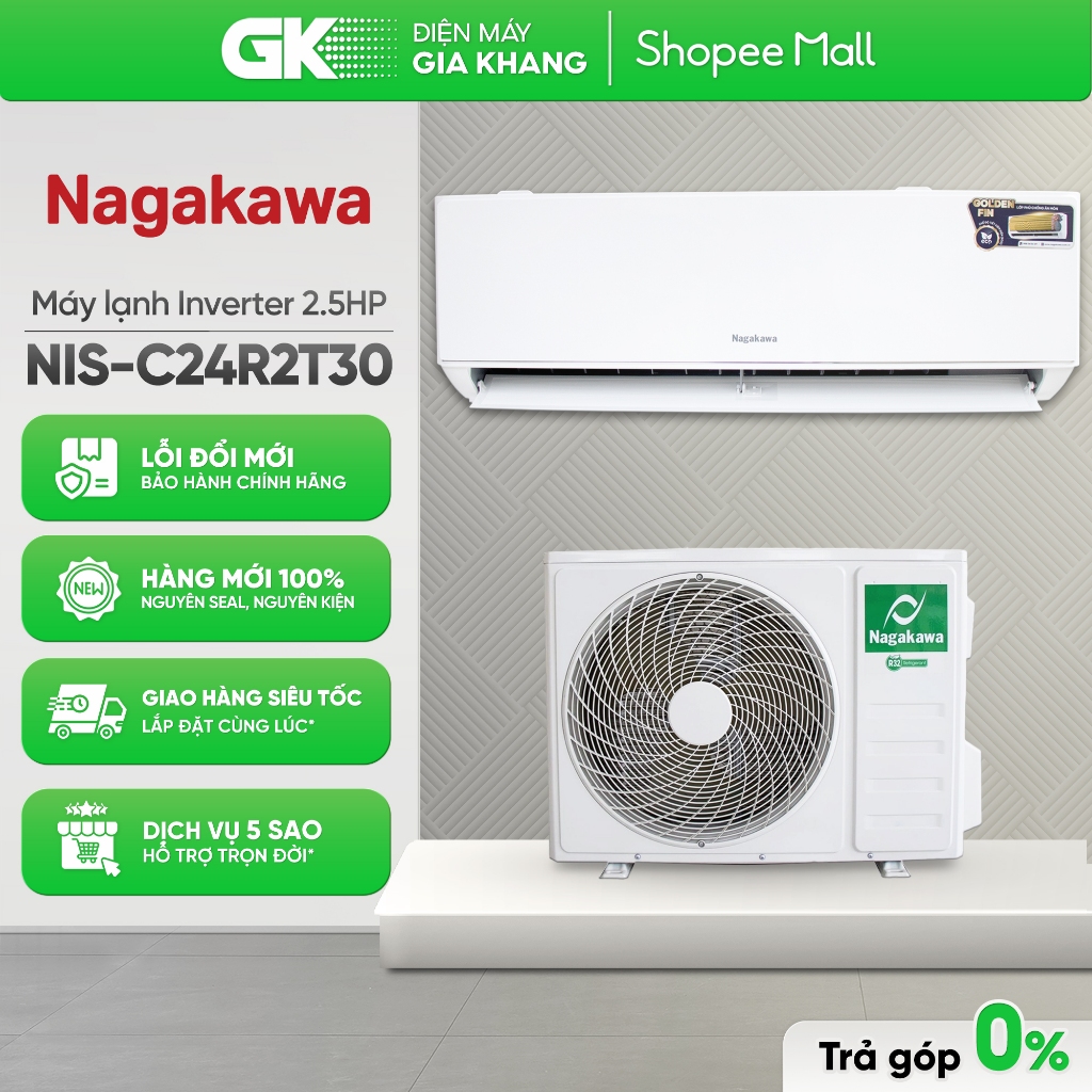 NIS-C24R2T30 - Máy Lạnh Nagakawa Inverter 2.5HP [Freeship HCM]
