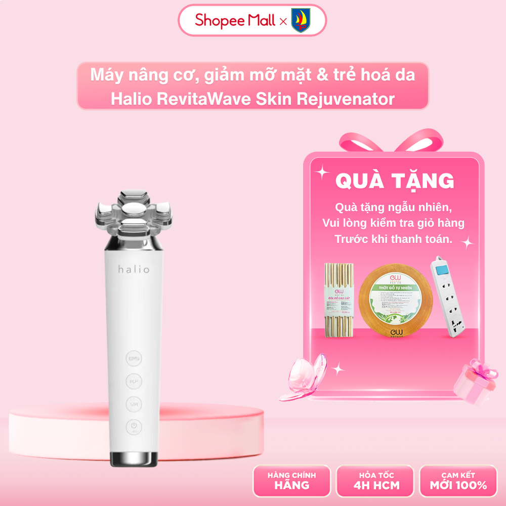 Máy nâng cơ, giảm mỡ mặt & trẻ hoá da kết hợp ánh sáng sinh học Halio RevitaWave Skin Rejuvenator