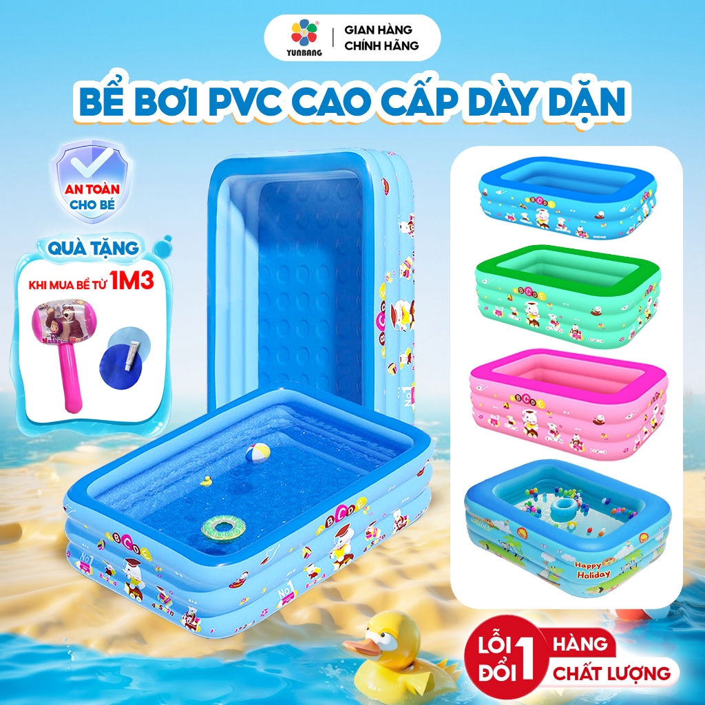 Bể bơi cho trẻ em hồ bơi cho bé phao bơi cho bé bể bơi gấp gọn cho bé 2-3 tầng chất liệu PVC cao cấp