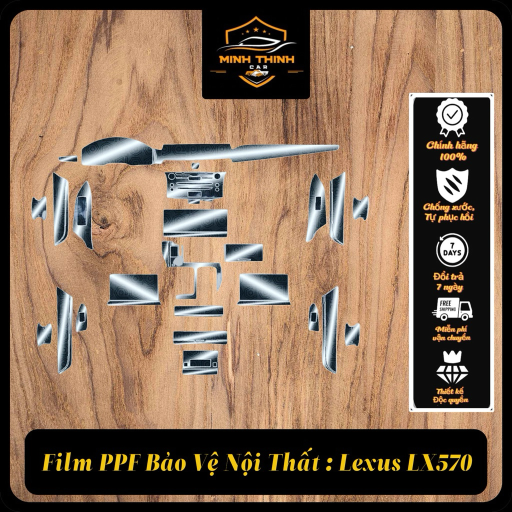 Lexus Lx570 2014-2025: Miếng dán film PPF chống xước,tự phục hồi,che mờ vết xước nội thất cũ hiệu qu