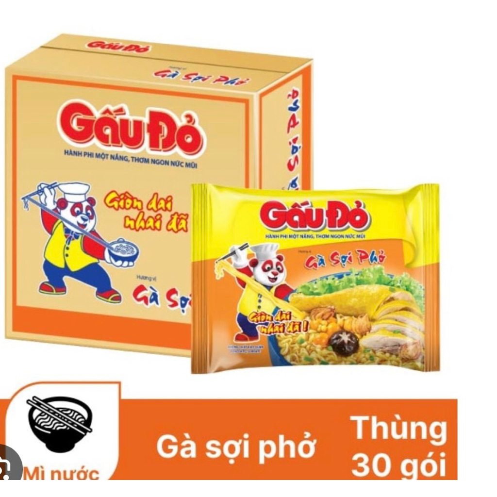 Mì Gấu Đỏ Gà Sợi Phở thùng 30 Gói