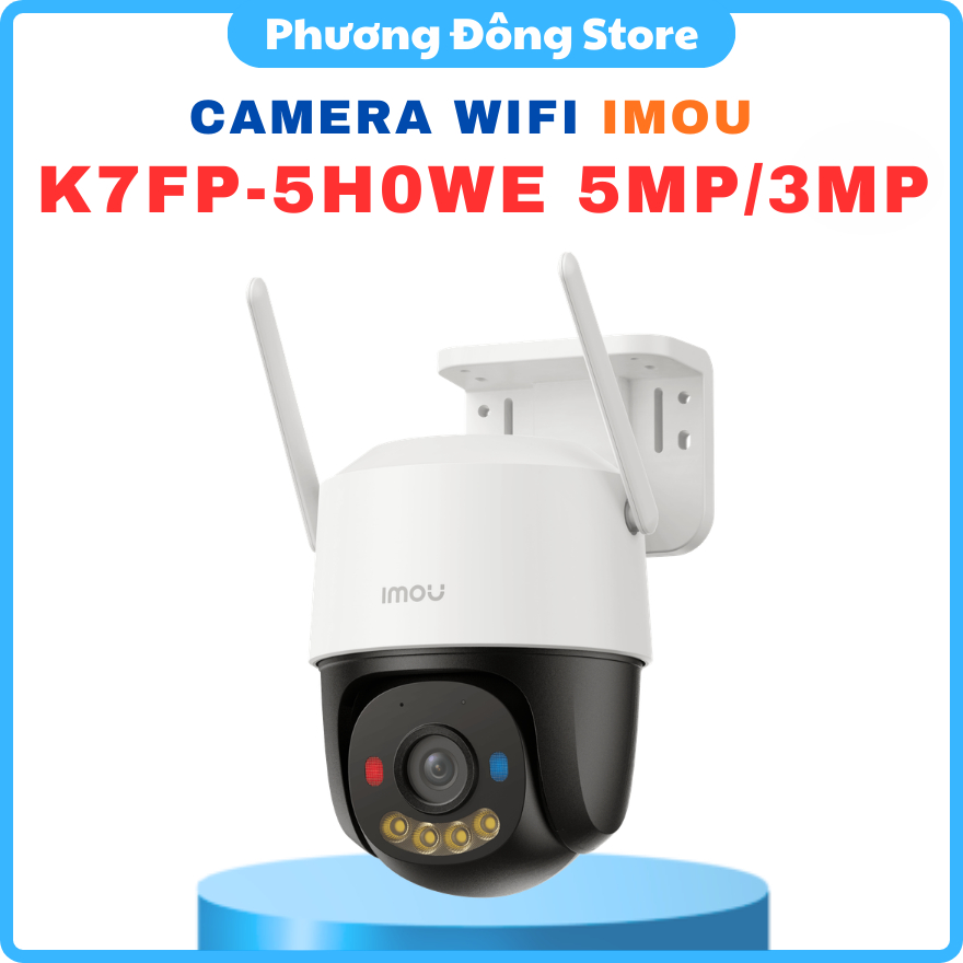CAMERA IP WIFI NGOÀI TRỜI IMOU K7FP-5H0WE 5MP - Phát hiện dáng người, Ban đêm có màu, Ghi hình kèm g
